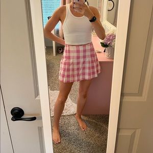 ZARA Pink Gingham Skort